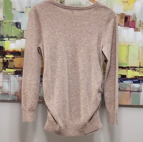 Quince Cashmere Crewneck Sweater Ruched Sides - Picture 7 of 11